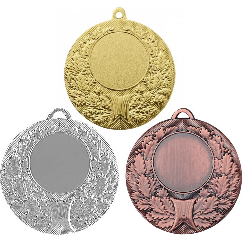 Комплект из трёх медалей №192 (Диаметр 50 мм, металл. Место для вставок: лицевая диаметр 25 мм, обратная сторона диаметр 45 мм)