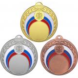 Комплект из трёх медалей №196 (Диаметр 50 мм, металл. Место для вставок: лицевая диаметр 25 мм, обратная сторона диаметр 45 мм)