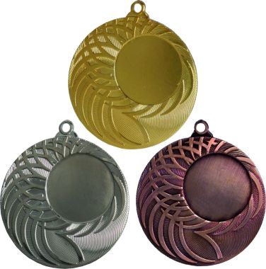 Комплект из трёх медалей №20 (Диаметр 50 мм, металл. Место для вставок: лицевая диаметр 25 мм, обратная сторона диаметр 46 мм)
