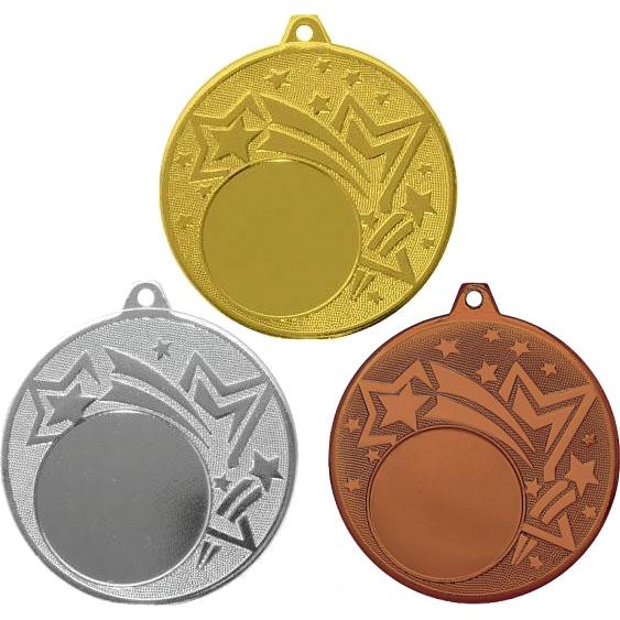 Комплект из трёх медалей №202 (Диаметр 50 мм, металл. Место для вставок: лицевая диаметр 25 мм, обратная сторона диаметр 47 мм)