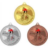 Комплект из трёх медалей №2209 (Велоспорт, диаметр 55 мм, металл. Место для вставок: лицевая диаметр 40 мм, обратная сторона диаметр 40 мм)