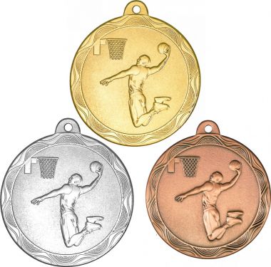 Комплект из трёх медалей №2236 (Баскетбол, диаметр 50 мм, металл. Место для вставок: обратная сторона диаметр 45 мм)