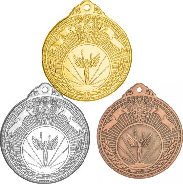 Комплект из трёх медалей №2246 (Диаметр 50 мм, металл. Место для вставок: лицевая диаметр 25 мм, обратная сторона диаметр 45 мм)