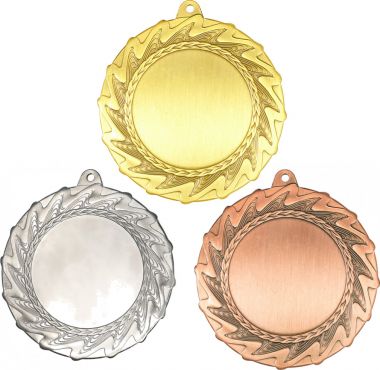Комплект из трёх медалей №2261 (Диаметр 80 мм, металл. Место для вставок: лицевая диаметр 50 мм, обратная сторона диаметр 65 мм)