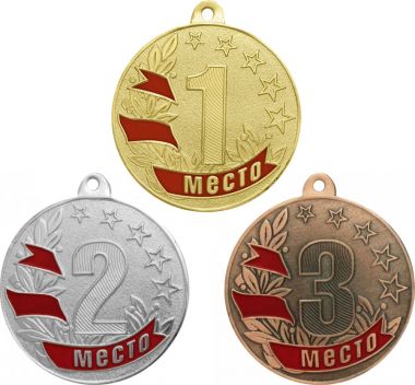 Комплект из трёх медалей №2354 (1, 2, 3 место, диаметр 50 мм, металл. Место для вставок: обратная сторона диаметр 45 мм)