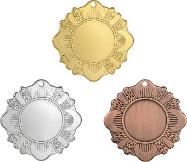 Комплект из трёх медалей №2372 (Диаметр 50 мм, металл. Место для вставок: лицевая диаметр 25 мм, обратная сторона диаметр 45 мм)