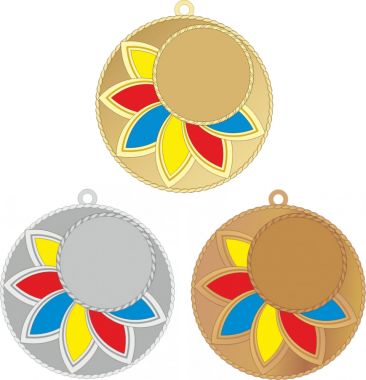 Комплект из трёх медалей №2431 (Диаметр 50 мм, металл. Место для вставок: лицевая диаметр 25 мм, обратная сторона диаметр 45 мм)