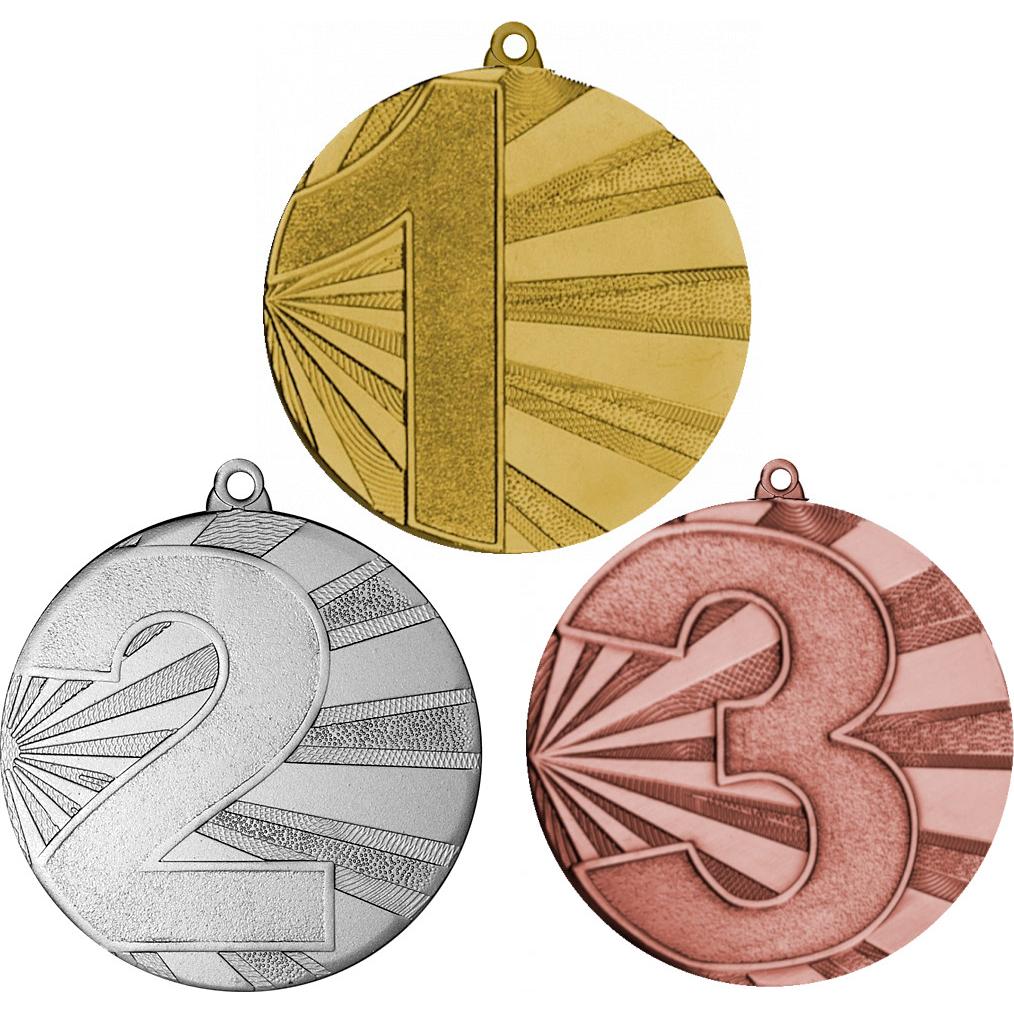 Комплект из трёх медалей №2496 (1, 2, 3 место, диаметр 45 мм, металл. Место для вставок: обратная сторона диаметр 41 мм)