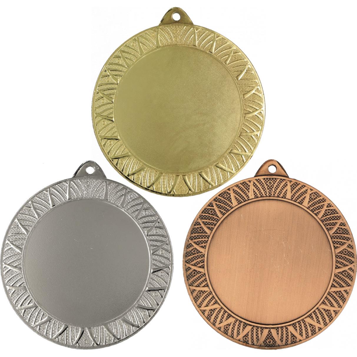 Комплект из трёх медалей №2507 (Диаметр 70 мм, металл. Место для вставок: лицевая диаметр 50 мм, обратная сторона диаметр 65 мм)