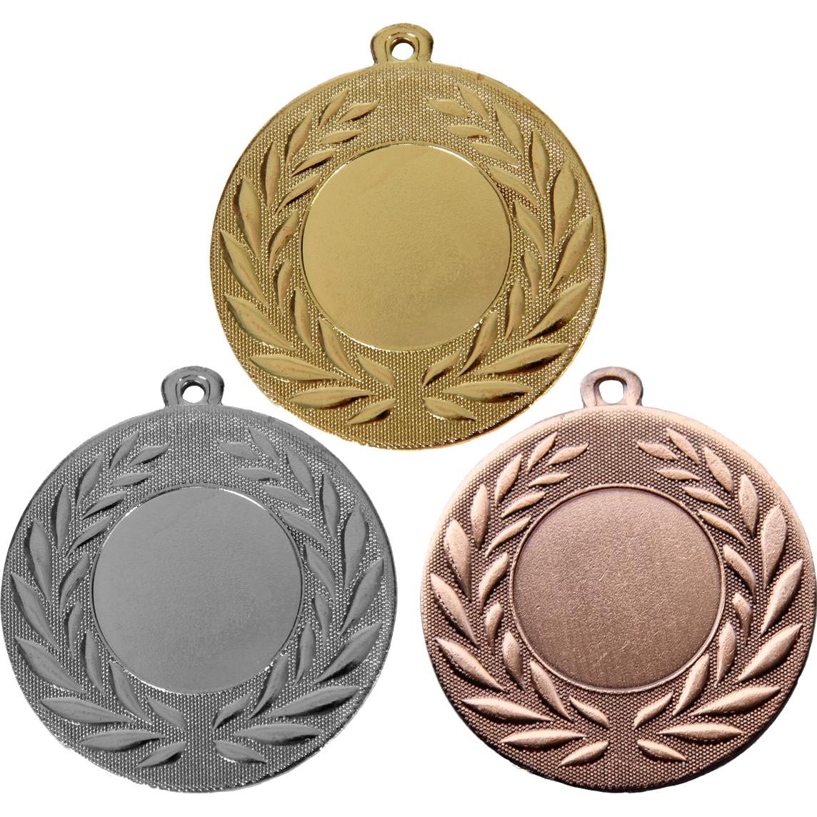 Комплект из трёх медалей №30 (Диаметр 50 мм, металл. Место для вставок: лицевая диаметр 25 мм, обратная сторона диаметр 46 мм)