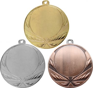 Комплект из трёх медалей №32 (Диаметр 70 мм, металл. Место для вставок: лицевая диаметр 50 мм, обратная сторона диаметр 50 мм)
