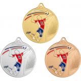 Комплект из трёх медалей №3286 (Волейбол, диаметр 55 мм, металл. Место для вставок: обратная сторона диаметр 40 мм)