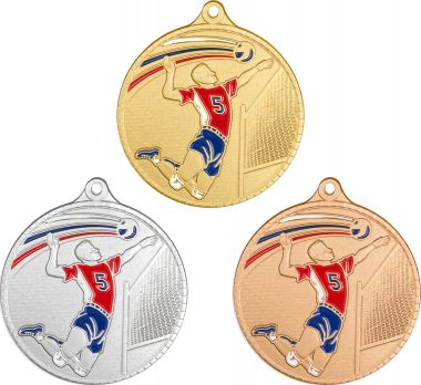 Комплект из трёх медалей №3286 (Волейбол, диаметр 55 мм, металл. Место для вставок: обратная сторона диаметр 40 мм)