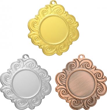 Комплект из трёх медалей №3288 (Диаметр 50 мм, металл. Место для вставок: лицевая диаметр 25 мм, обратная сторона диаметр 35 мм)
