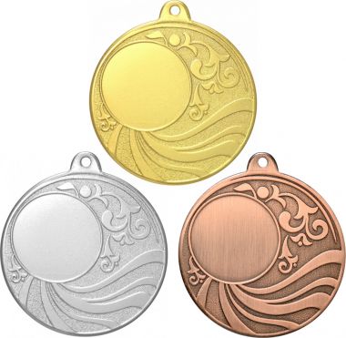 Комплект из трёх медалей №3290 (Диаметр 50 мм, металл. Место для вставок: лицевая диаметр 25 мм, обратная сторона диаметр 45 мм)
