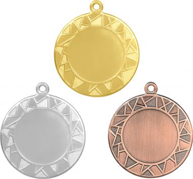 Комплект из трёх медалей №3401 (Диаметр 40 мм, металл. Место для вставок: лицевая диаметр 25 мм, обратная сторона диаметр 35 мм)