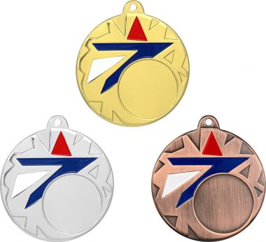Комплект из трёх медалей №3497 (Диаметр 50 мм, металл. Место для вставок: лицевая диаметр 25 мм, обратная сторона диаметр 45 мм)