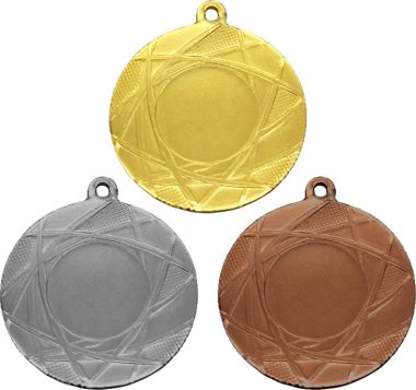 Комплект из трёх медалей №3530 (Диаметр 50 мм, металл. Место для вставок: лицевая диаметр 25 мм, обратная сторона диаметр 46 мм)