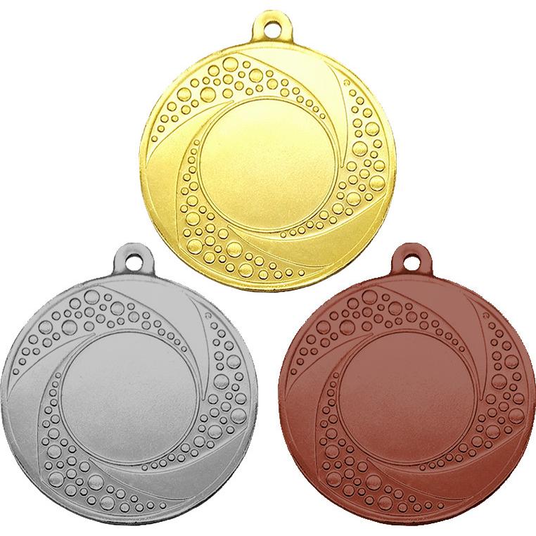 Комплект из трёх медалей №3533 (Диаметр 50 мм, металл. Место для вставок: лицевая диаметр 25 мм, обратная сторона диаметр 46 мм)