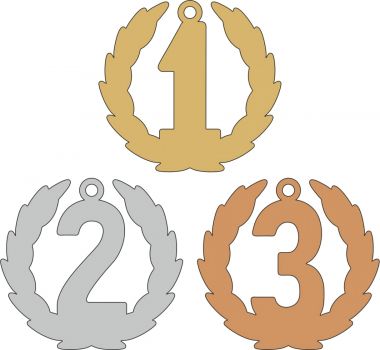 Комплект из трёх медалей №3569 (, диаметр 55 мм, металл. Место для вставок: обратная сторона размер по шаблону)