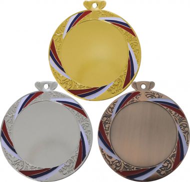Комплект из трёх медалей №3570 (Диаметр 70 мм, металл. Место для вставок: лицевая диаметр 50 мм, обратная сторона диаметр 64 мм)