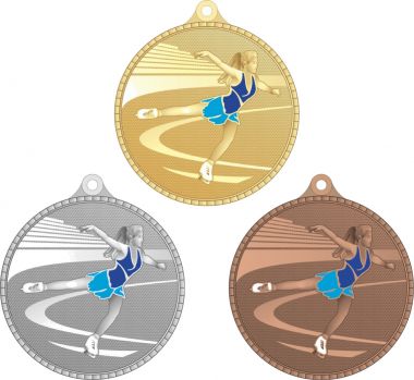 Комплект из трёх медалей №3582 (Фигурное катание, диаметр 55 мм, металл. Место для вставок: обратная сторона диаметр 40 мм)