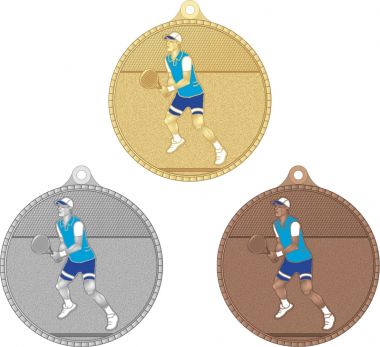 Комплект из трёх медалей №3583 (Большой теннис, диаметр 55 мм, металл. Место для вставок: обратная сторона диаметр 40 мм)