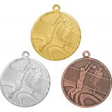 Комплект из трёх медалей №3588 (Волейбол, диаметр 40 мм, металл. Место для вставок: обратная сторона диаметр 35 мм)