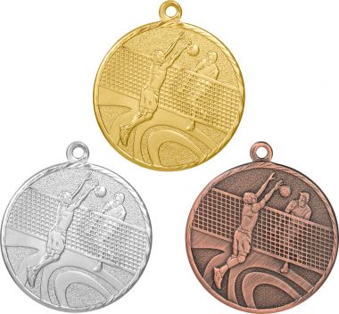 Комплект из трёх медалей №3588 (Волейбол, диаметр 40 мм, металл. Место для вставок: обратная сторона диаметр 35 мм)