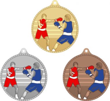 Комплект из трёх медалей №3600 (Бокс, диаметр 55 мм, металл. Место для вставок: обратная сторона диаметр 40 мм)