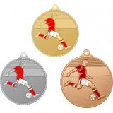 Комплект из трёх медалей №3601 (Футбол, диаметр 55 мм, металл. Место для вставок: обратная сторона диаметр 40 мм)