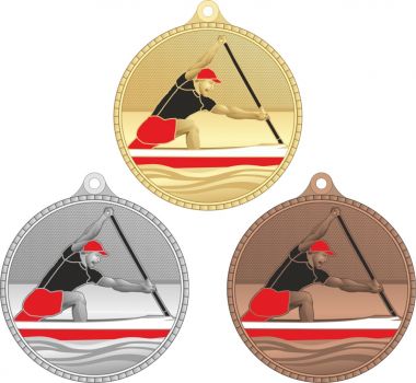 Комплект из трёх медалей №3612 (Гребля, диаметр 55 мм, металл. Место для вставок: обратная сторона диаметр 40 мм)