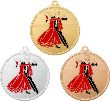 Комплект из трёх медалей №3613 (Танцы, диаметр 55 мм, металл. Место для вставок: обратная сторона диаметр 40 мм)