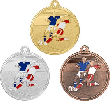 Комплект из трёх медалей №3617 (Футбол, диаметр 50 мм, металл. Место для вставок: обратная сторона диаметр 45 мм)