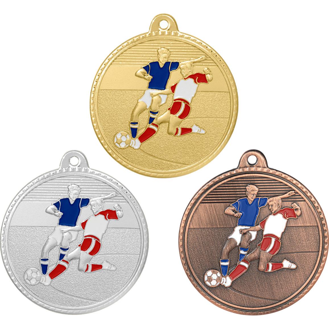 Комплект из трёх медалей №3617 (Футбол, диаметр 50 мм, металл. Место для вставок: обратная сторона диаметр 45 мм)