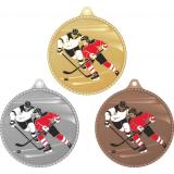 Комплект из трёх медалей №3626 (Хоккей, диаметр 55 мм, металл. Место для вставок: обратная сторона размер по шаблону)