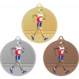 Комплект из трёх медалей №3631 (Спортивная ходьба, диаметр 55 мм, металл. Место для вставок: обратная сторона размер по шаблону)