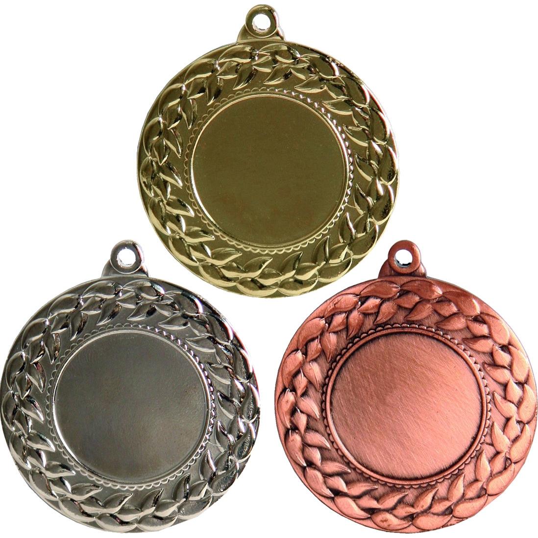 Комплект из трёх медалей №37 (Диаметр 45 мм, металл. Место для вставок: лицевая диаметр 25 мм, обратная сторона диаметр 40 мм)