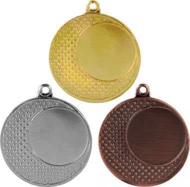Комплект из трёх медалей №61 (Диаметр 40 мм, металл. Место для вставок: лицевая диаметр 25 мм, обратная сторона диаметр 36 мм)