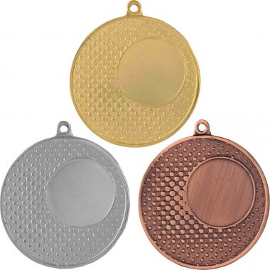 Комплект из трёх медалей №63 (Диаметр 50 мм, металл. Место для вставок: лицевая диаметр 25 мм, обратная сторона диаметр 46 мм)