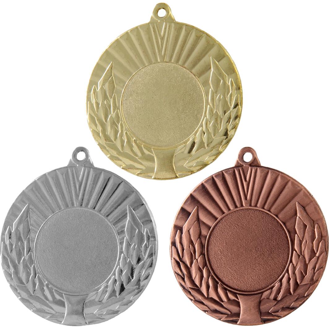 Комплект из трёх медалей №68 (Диаметр 50 мм, металл. Место для вставок: лицевая диаметр 25 мм, обратная сторона диаметр 46 мм)