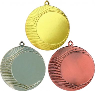 Комплект из трёх медалей №7 (Диаметр 70 мм, металл. Место для вставок: лицевая диаметр 50 мм, обратная сторона диаметр 65 мм)