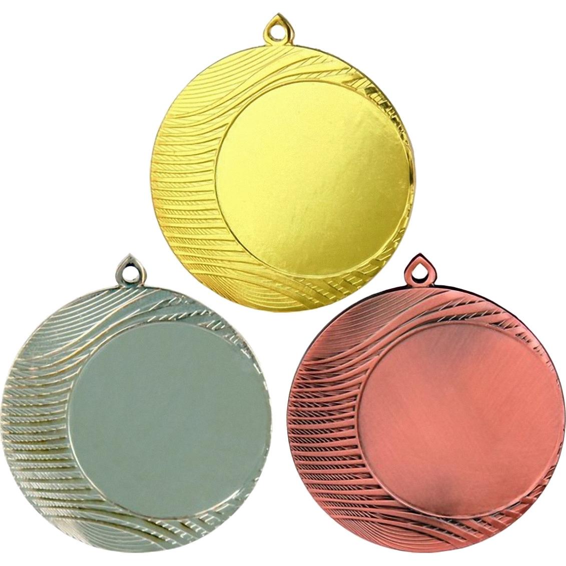 Комплект из трёх медалей №7 (Диаметр 70 мм, металл. Место для вставок: лицевая диаметр 50 мм, обратная сторона диаметр 65 мм)