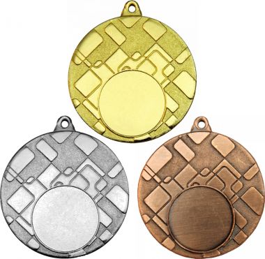 Комплект из трёх медалей №78 (Диаметр 50 мм, металл. Место для вставок: лицевая диаметр 25 мм, обратная сторона диаметр 46 мм)