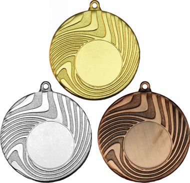 Комплект из трёх медалей №79 (Диаметр 50 мм, металл. Место для вставок: лицевая диаметр 25 мм, обратная сторона диаметр 46 мм)