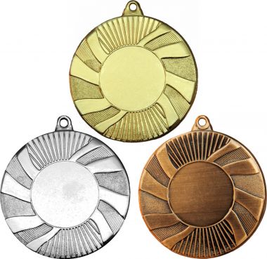 Комплект из трёх медалей №80 (Диаметр 50 мм, металл. Место для вставок: лицевая диаметр 25 мм, обратная сторона диаметр 46 мм)