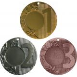 Комплект из трёх медалей №83 (1, 2, 3 место, диаметр 50 мм, металл. Место для вставок: лицевая диаметр 25 мм, обратная сторона диаметр 45 мм)
