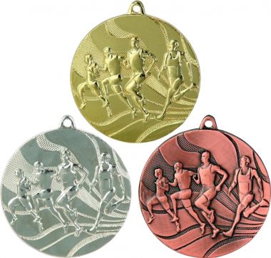 Комплект из трёх медалей №84 (Легкая атлетика, диаметр 50 мм, металл. Место для вставок: обратная сторона диаметр 46 мм)