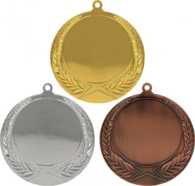 Комплект из трёх медалей №840 (Диаметр 70 мм, металл. Место для вставок: лицевая диаметр 50 мм, обратная сторона диаметр 65 мм)