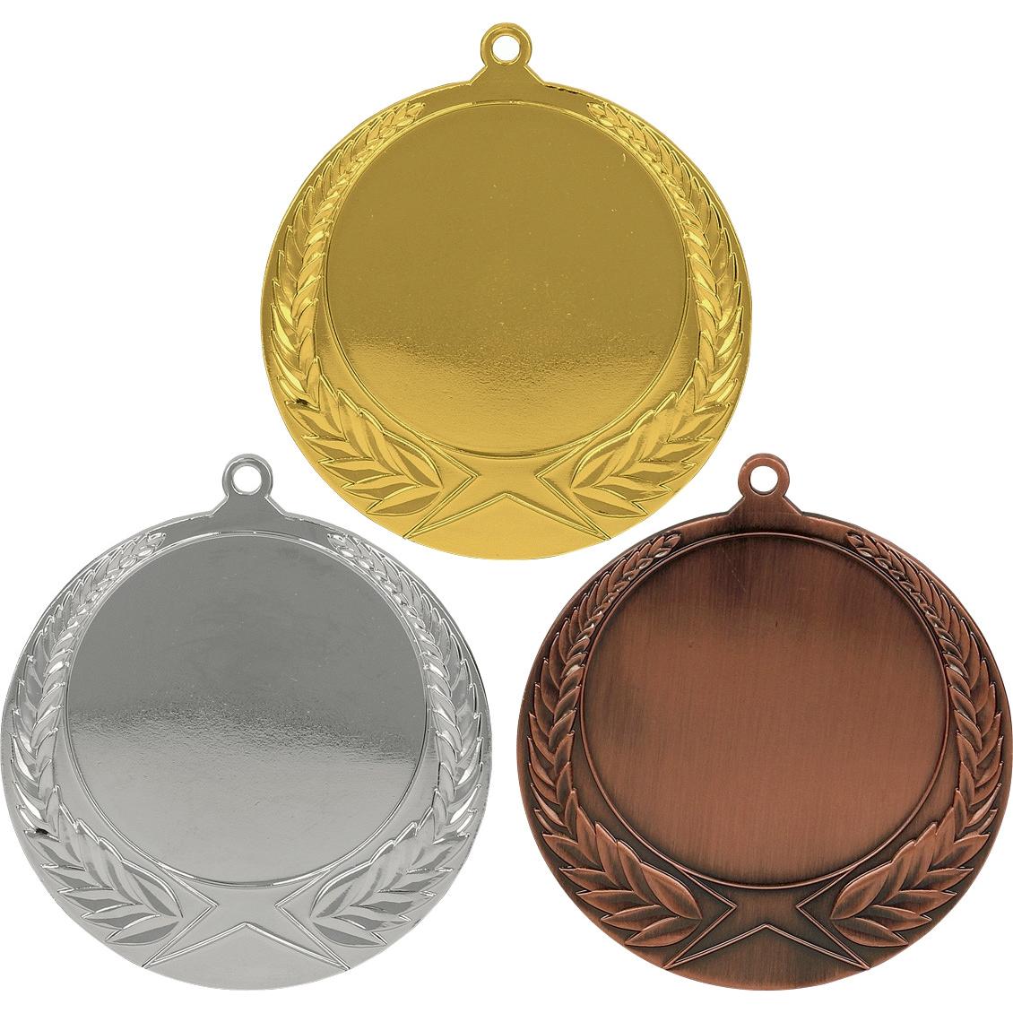 Комплект из трёх медалей №840 (Диаметр 70 мм, металл. Место для вставок: лицевая диаметр 50 мм, обратная сторона диаметр 65 мм)